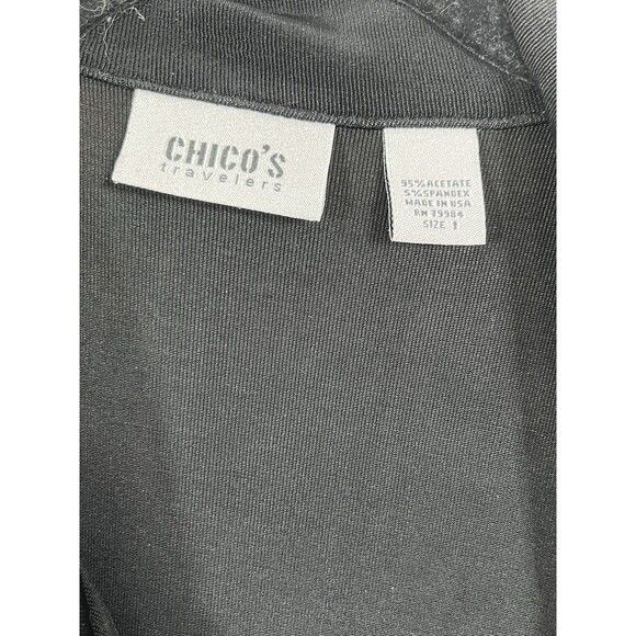 Chicos Travelers Button Cardigan Blazer Long Sleeve blouse 1 Top M 6 8 - Picture 5 of 7